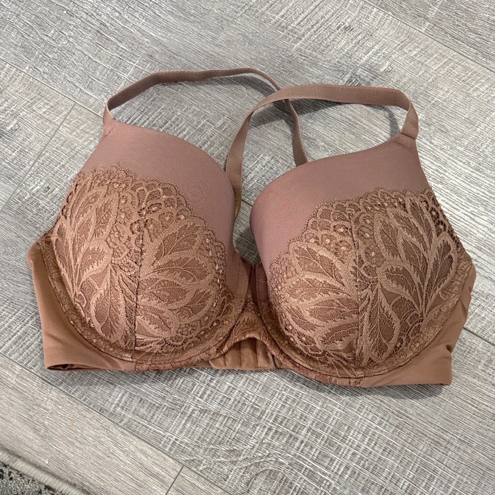 Auden Lace Detail Bra in Brown
